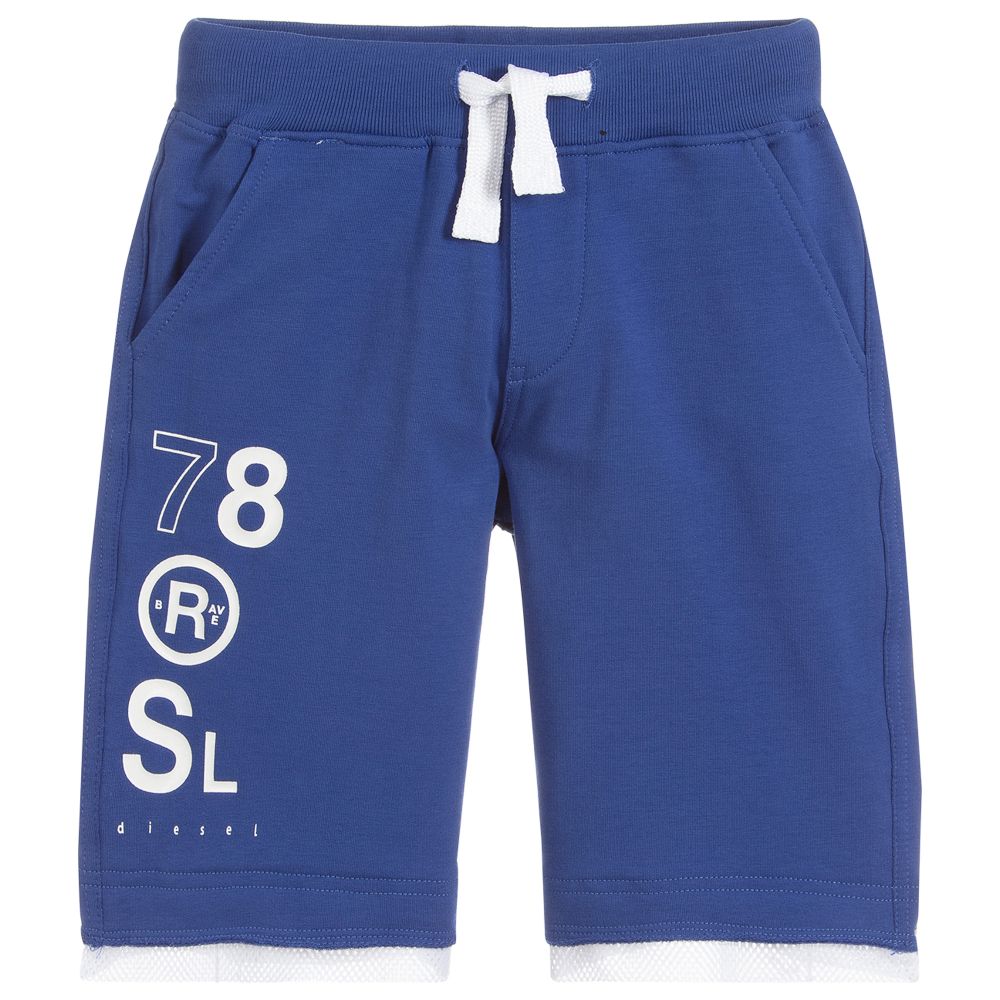 Diesel - Blue Cotton Jersey Shorts | Childrensalon Outlet