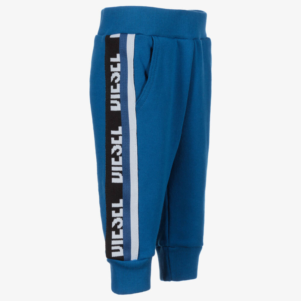 Diesel-Blue Cotton Logo Joggers | Childrensalon Outlet
