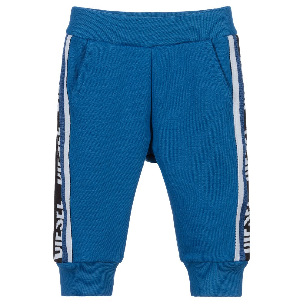 Diesel - Синие спортивные штаны из хлопка с логотипом | Childrensalon