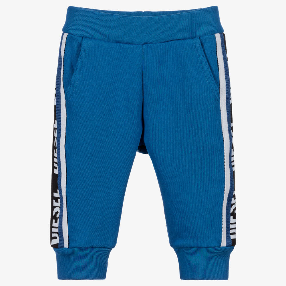 Diesel-Blue Cotton Logo Joggers | Childrensalon Outlet