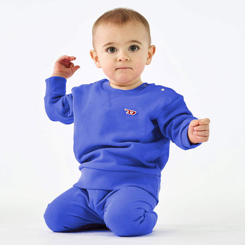 Diesel-Blue Cotton Logo Sweatshirt | Childrensalon Outlet