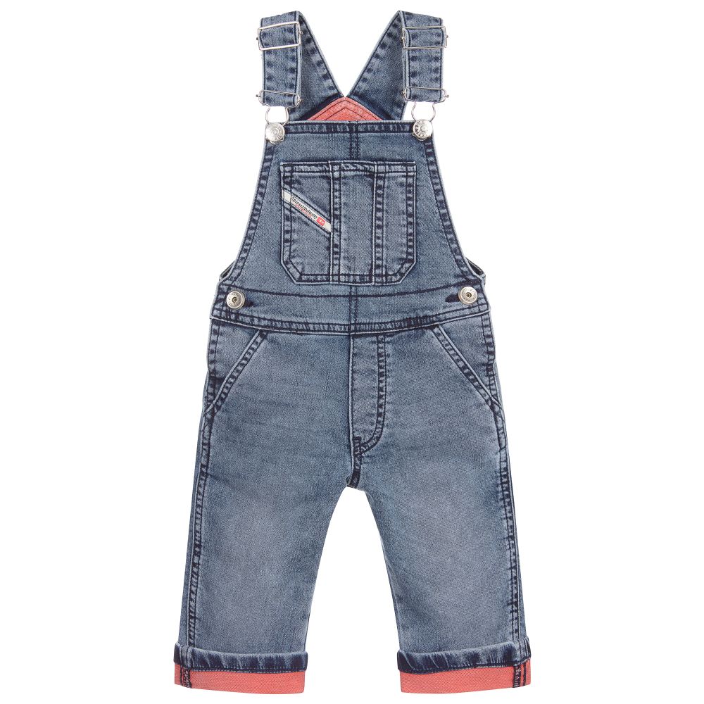 Diesel - Salopette façon jogging bleue en denim | Childrensalon