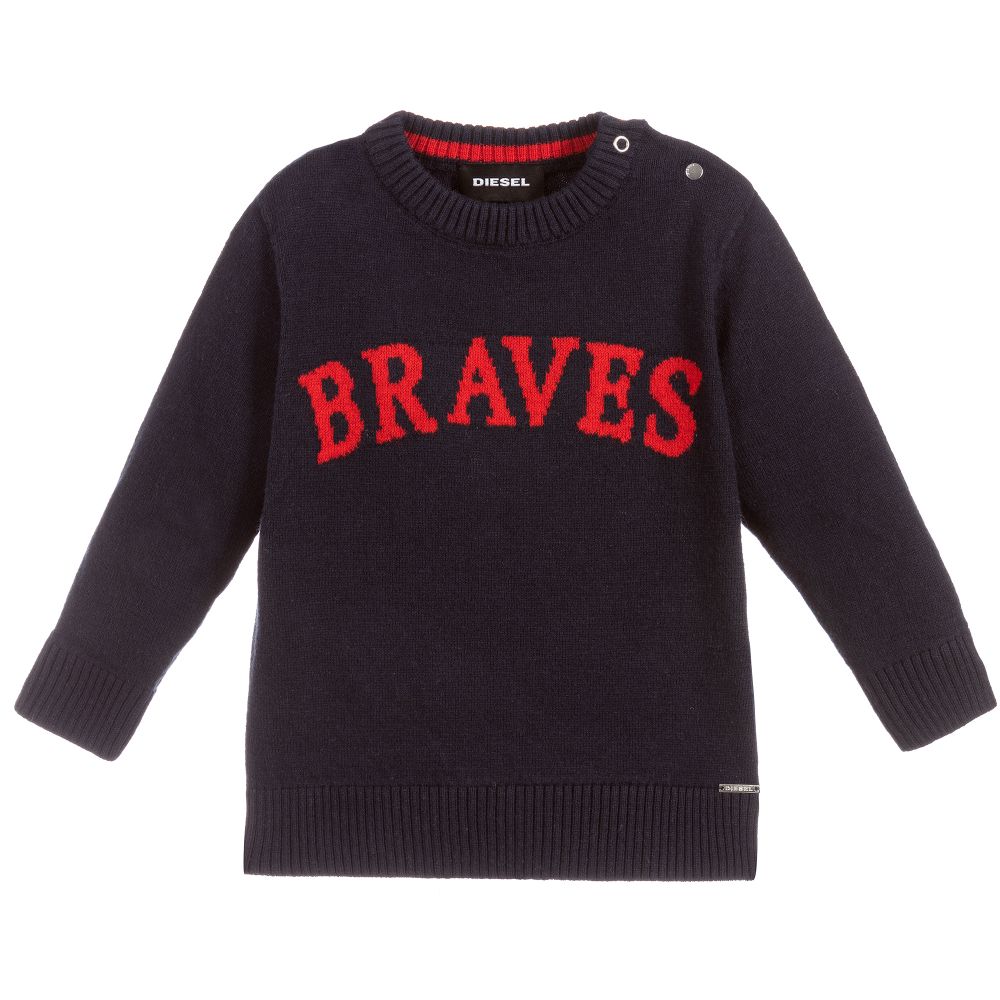 Diesel Blue Wool Blend Sweater Childrensalon Outlet
