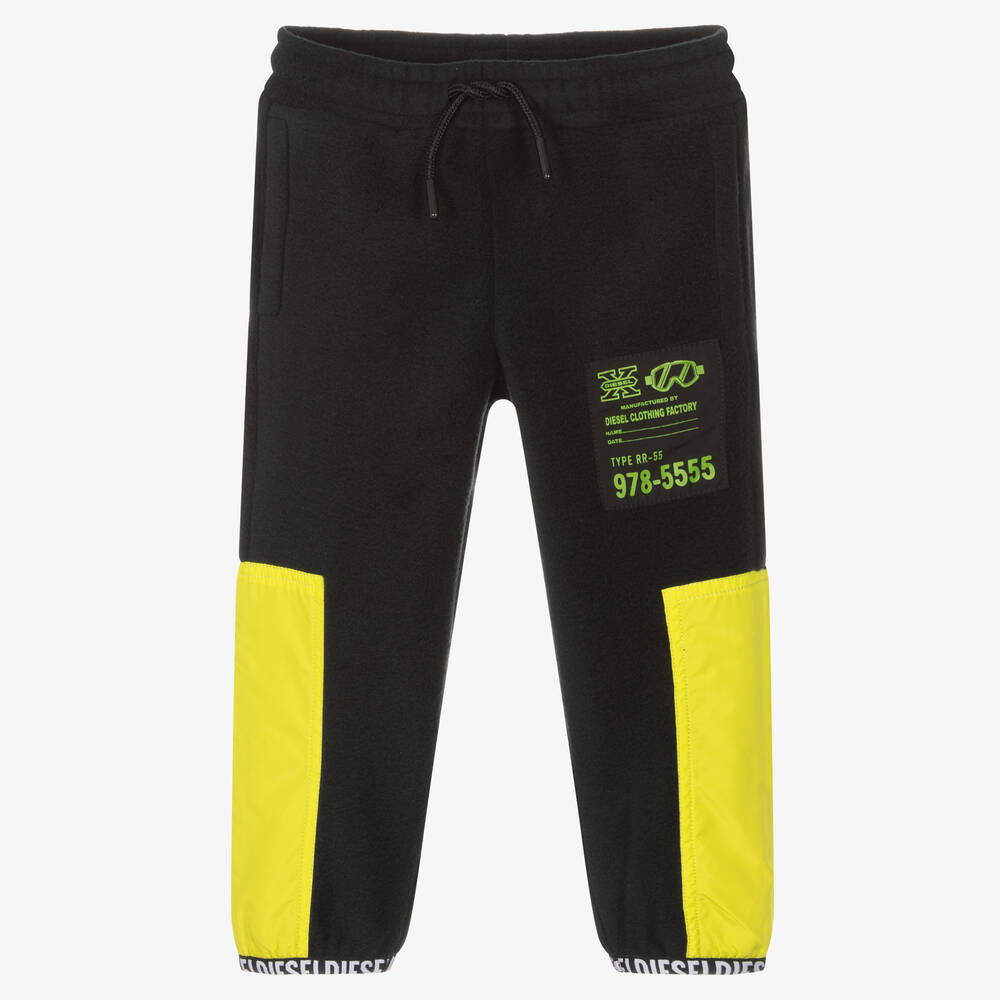 Diesel - Pantalon de jogging noir en polaire Garçon | Childrensalon