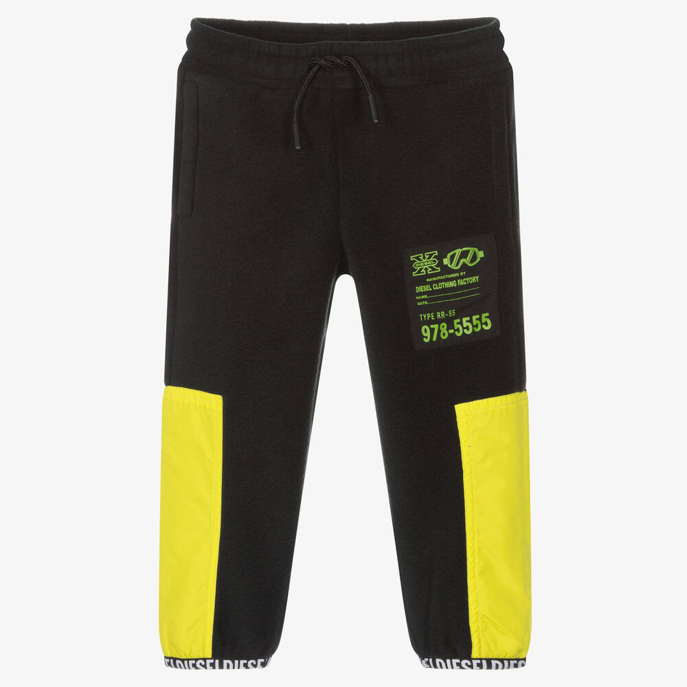 Diesel-Boys Black Fleece Joggers | Childrensalon Outlet