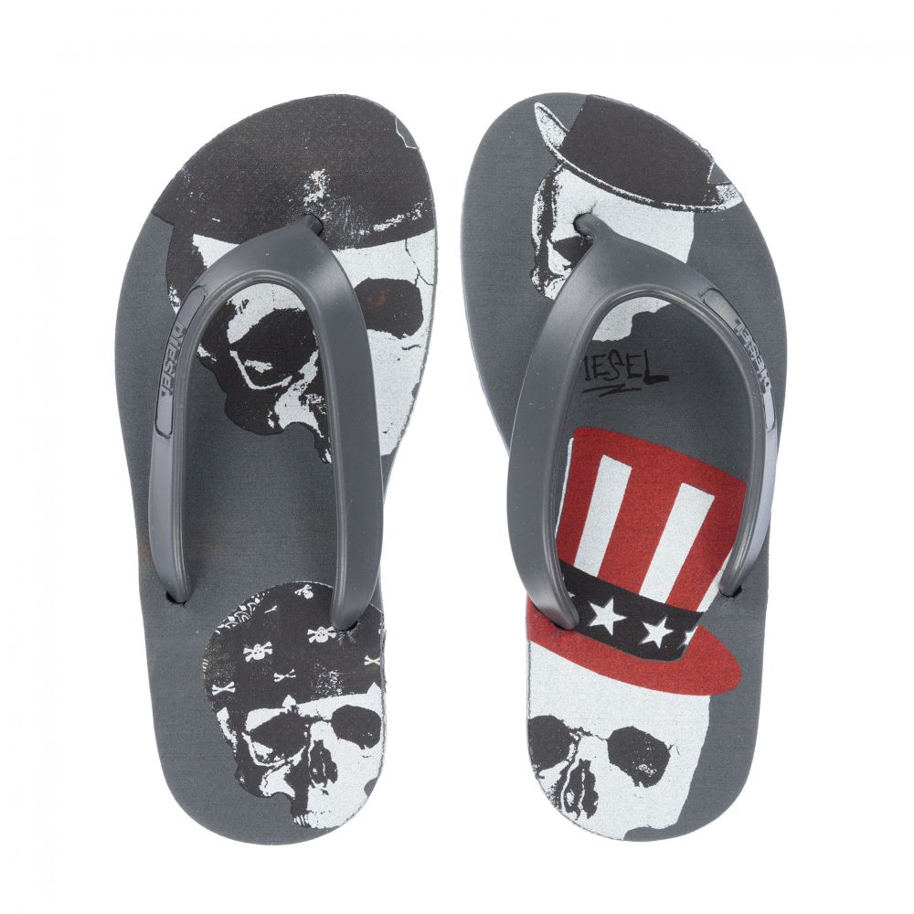 Diesel - Boys Black Flip-Flops | Childrensalon