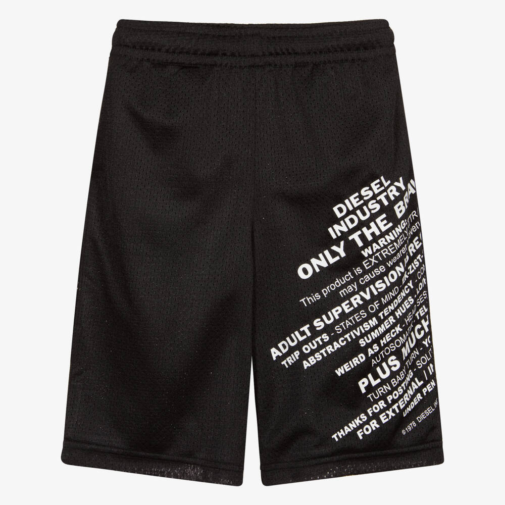 Diesel-Boys Black Logo Shorts | Childrensalon Outlet
