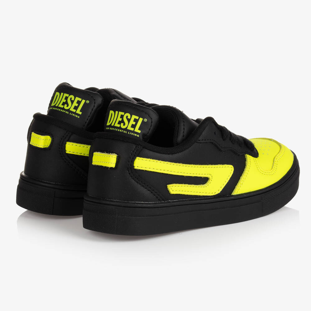 Diesel Boys Black Yellow Trainers Childrensalon Outlet