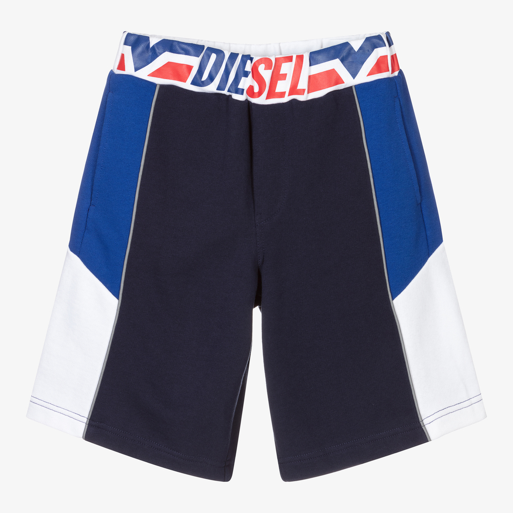 Diesel - Short bleu en coton Garçon | Childrensalon