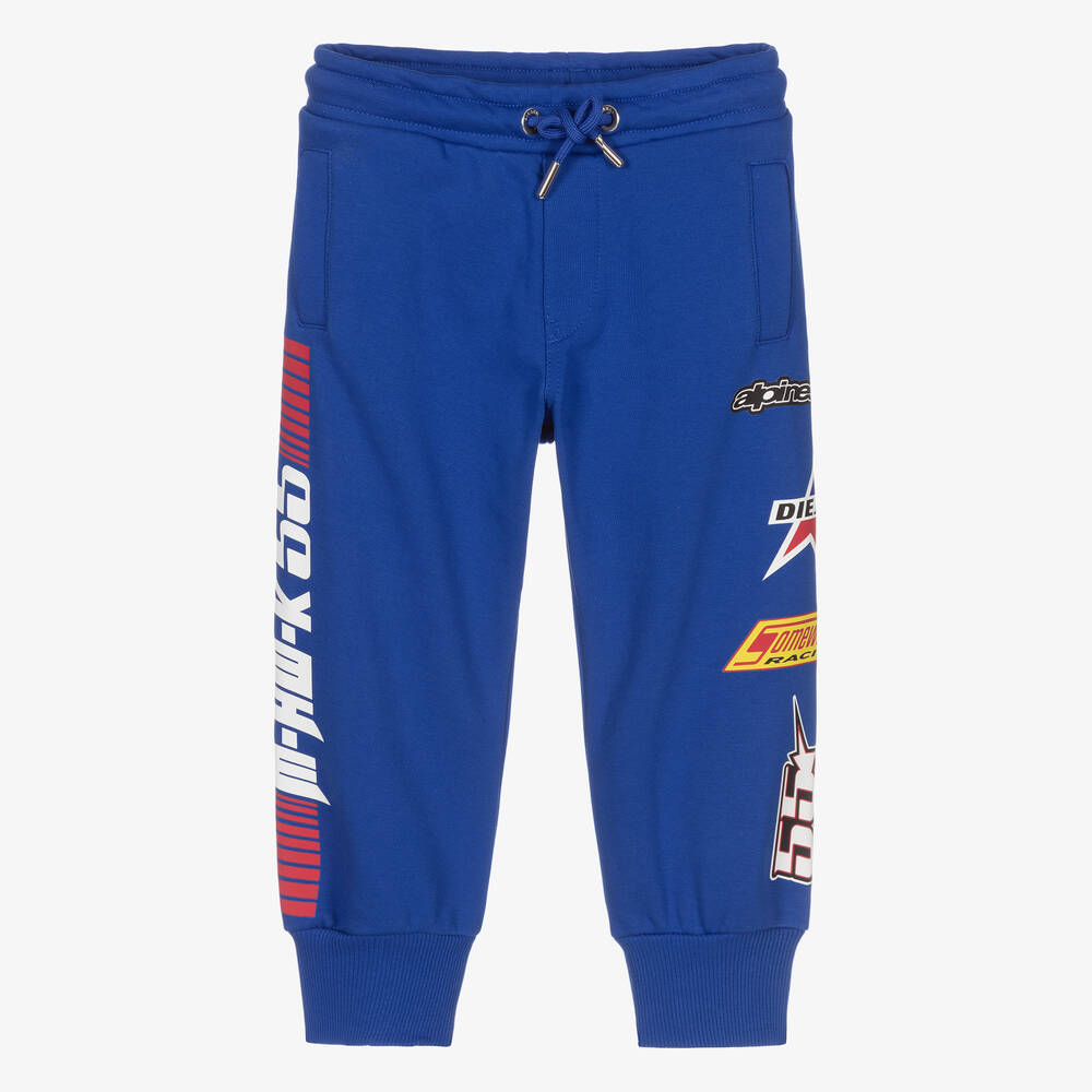 Diesel - Boys Blue Cotton Joggers | Childrensalon