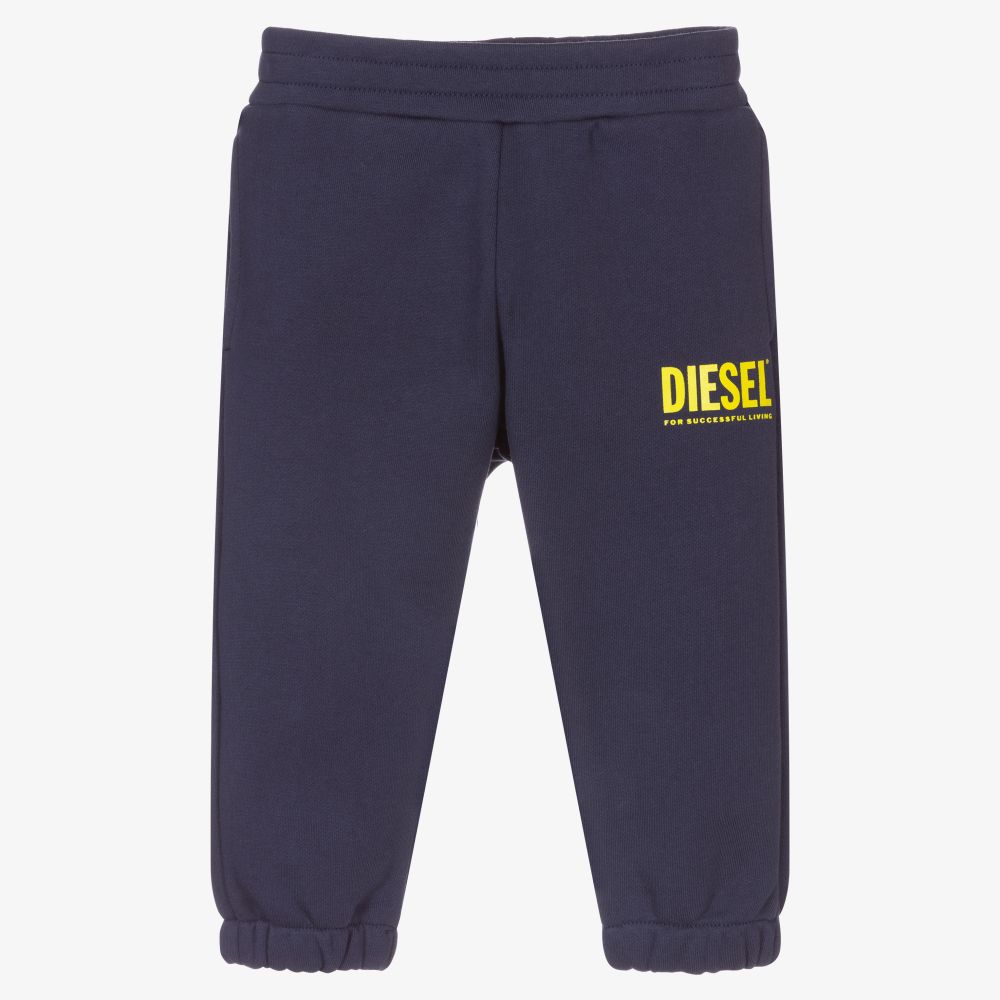 Diesel - Boys Blue Cotton Logo Joggers | Childrensalon