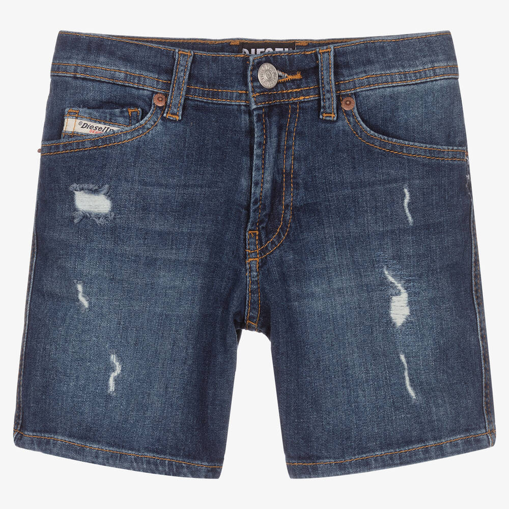 Diesel - Boys Blue Denim Shorts | Childrensalon