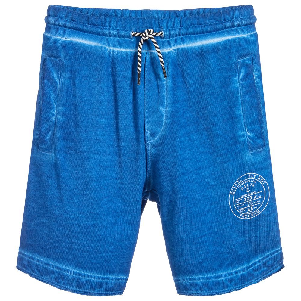 Diesel - Boys Blue Jersey Shorts  | Childrensalon