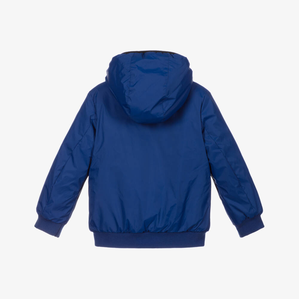 Diesel-Boys Blue Logo Hooded Jacket | Childrensalon Outlet
