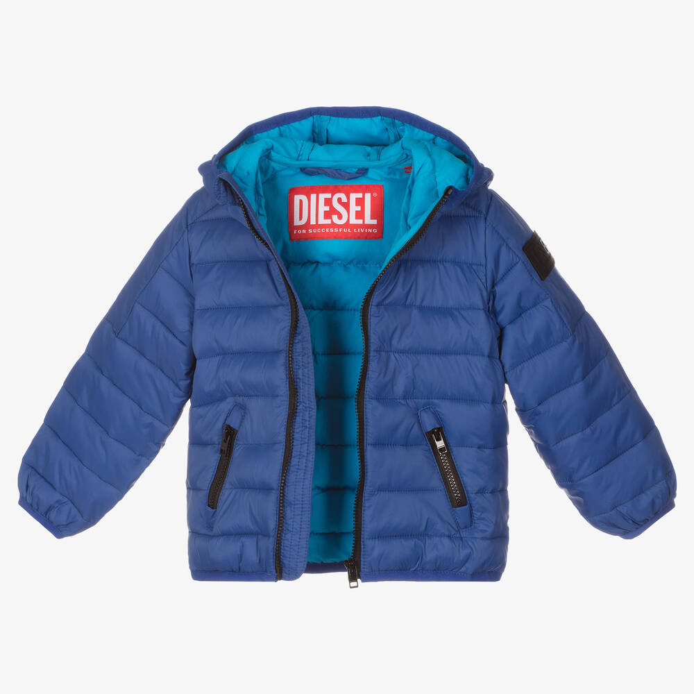 Diesel Boys Blue Puffer Coat