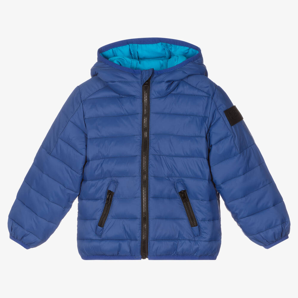 Diesel - Boys Blue Puffer Coat | Childrensalon