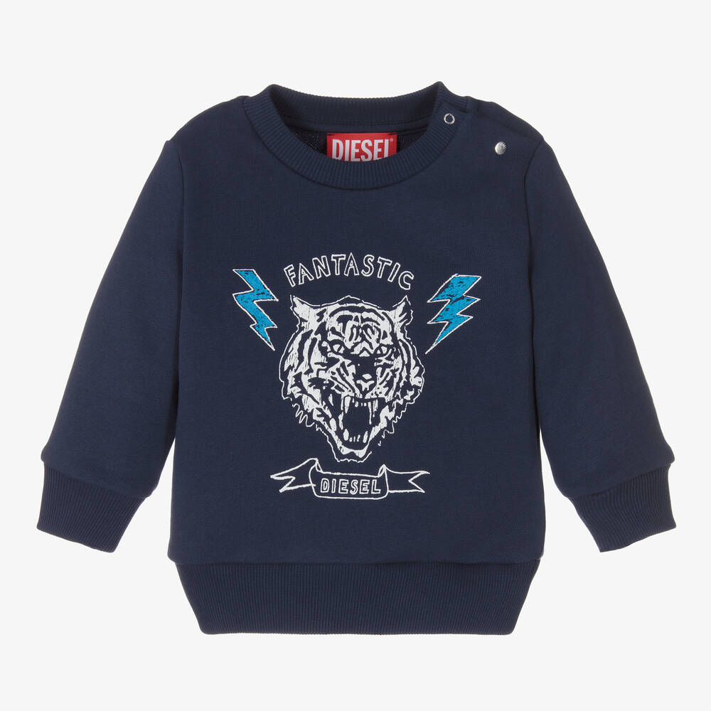 Diesel - Sweat bleu Tigre Garçon | Childrensalon