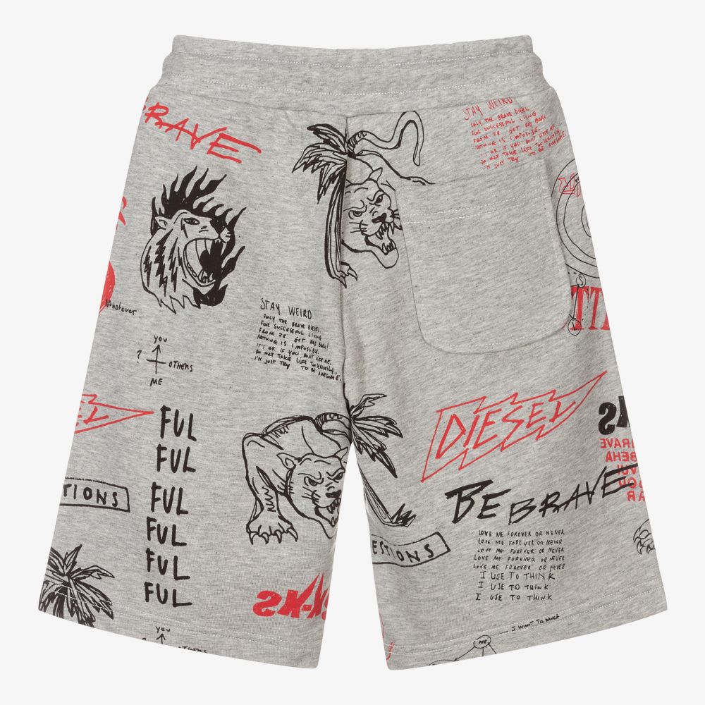 Boys grey jersey shorts sales