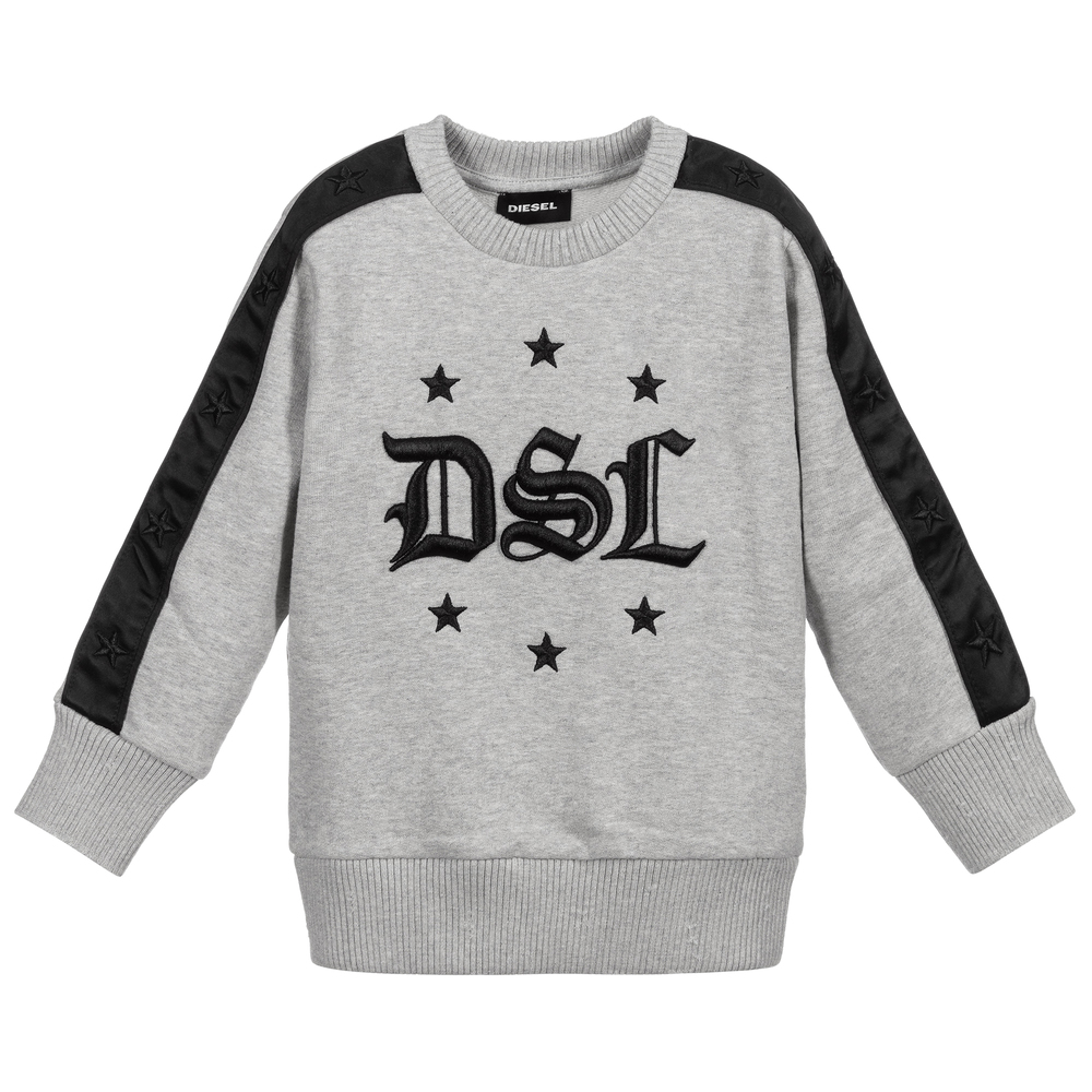 Diesel - Boys Grey Logo Sweatshirt | Childrensalon