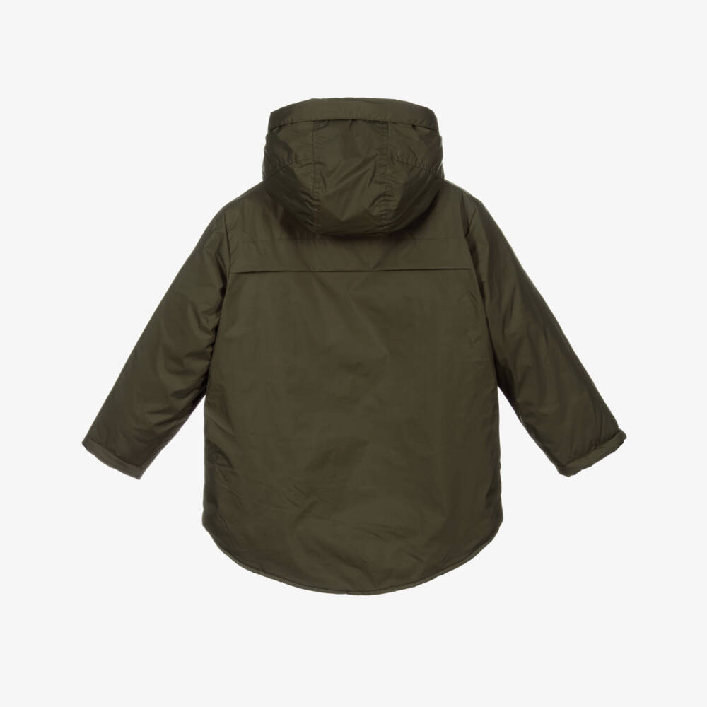 Diesel-Boys Khaki Green Logo Coat | Childrensalon Outlet