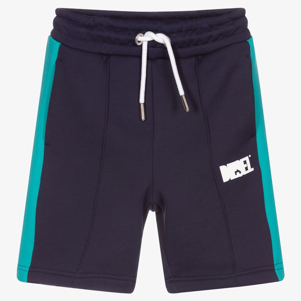 Diesel - Boys Navy Blue Jersey Shorts | Childrensalon