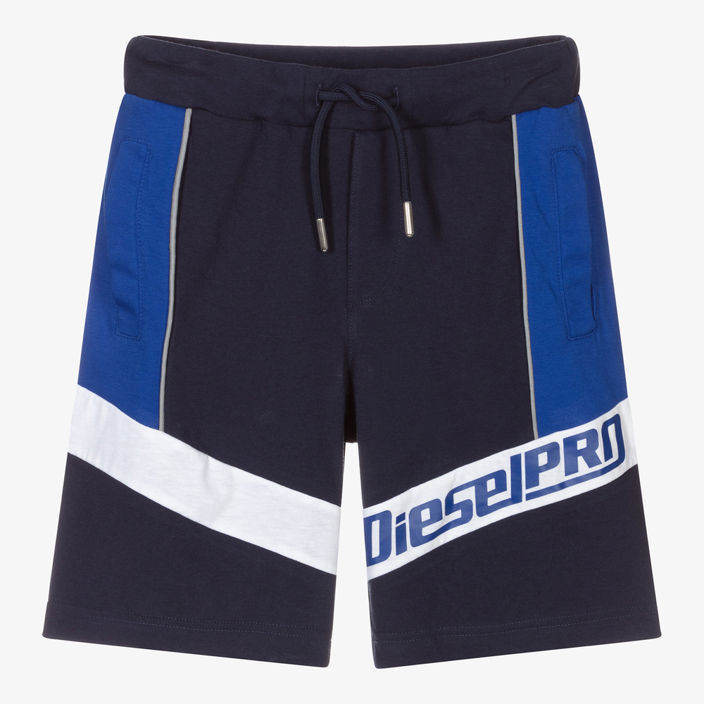 Diesel - Boys Navy Blue Jersey Shorts | Childrensalon