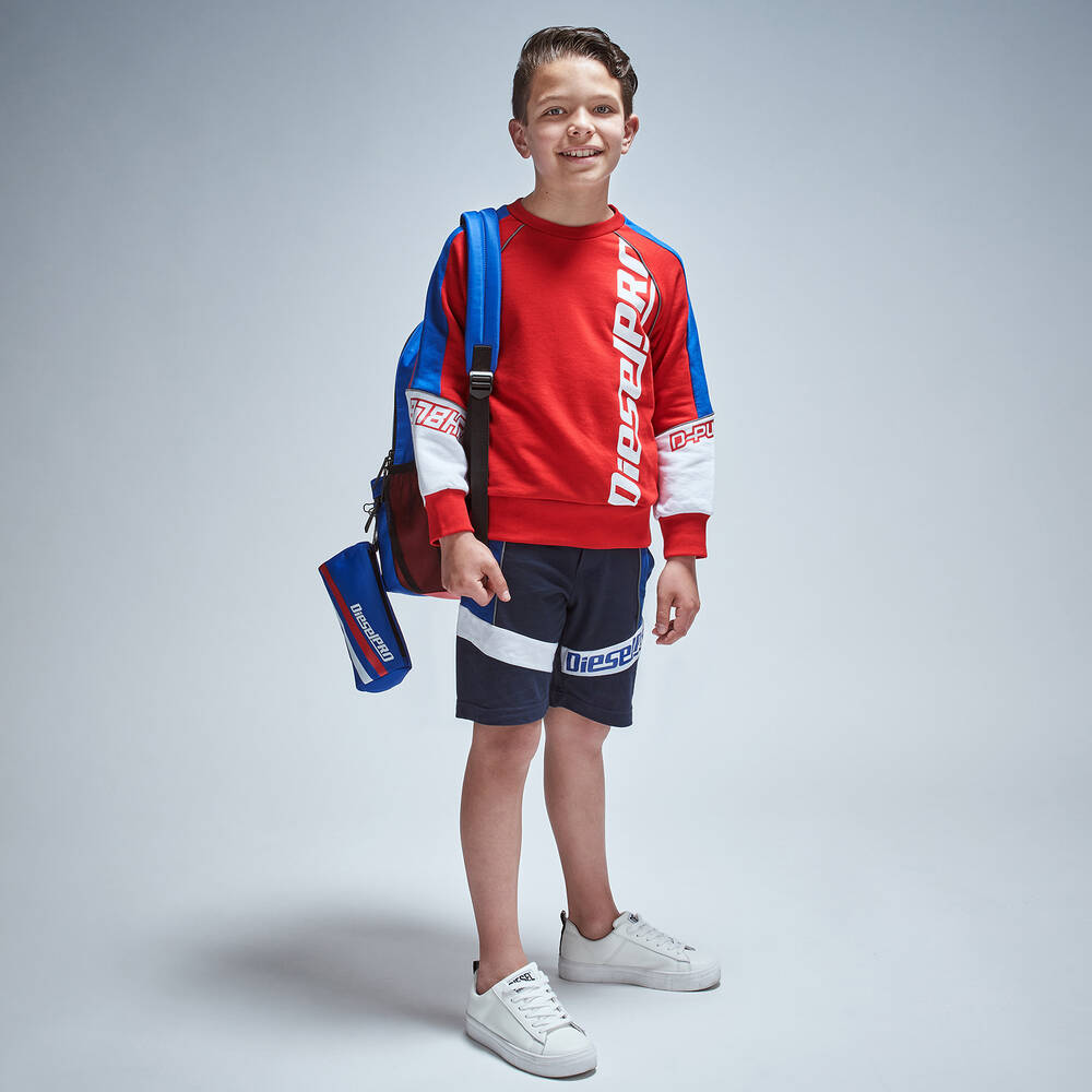 Diesel-شورت قطن لون كحلي للأولاد | Childrensalon Outlet