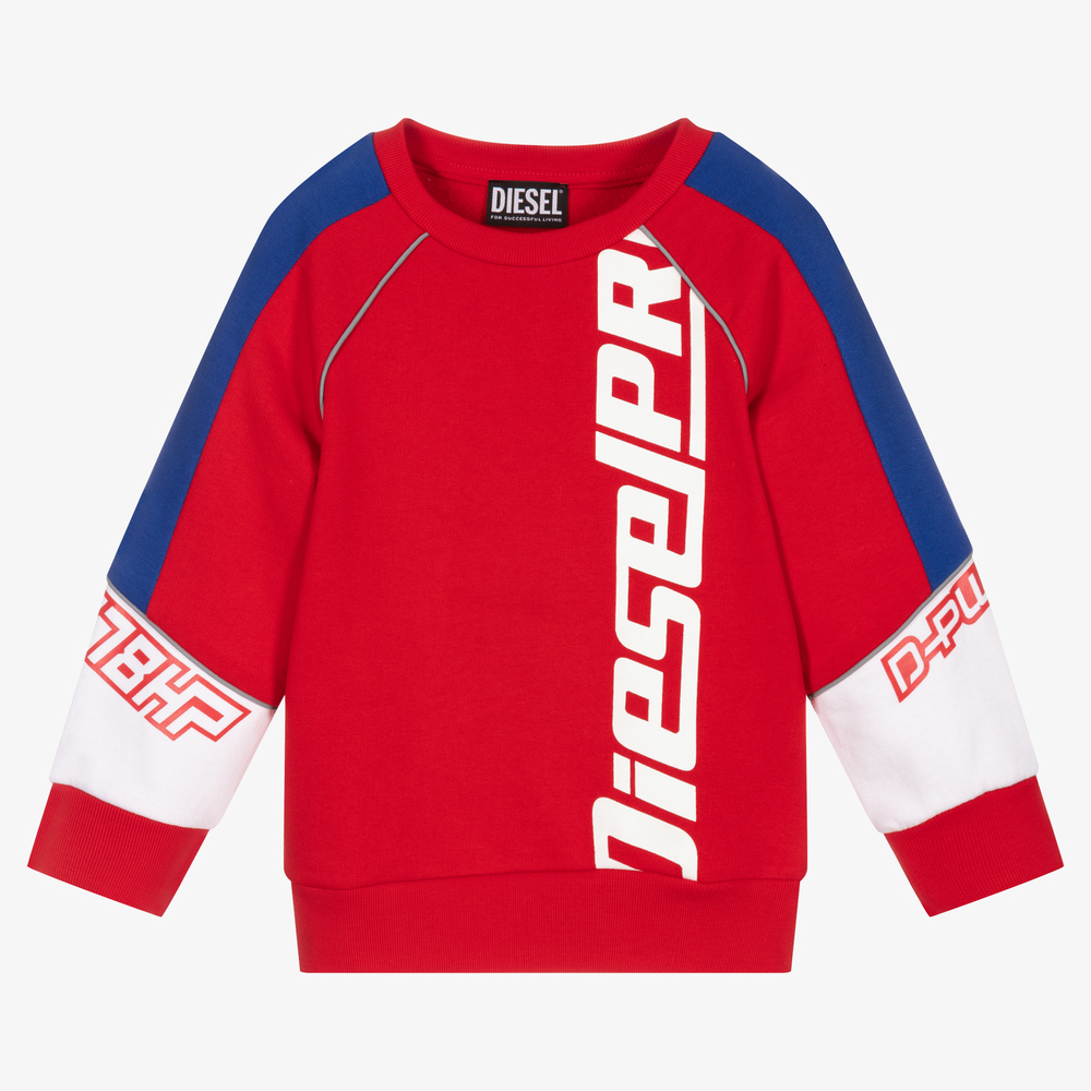 Diesel - Boys Red Cotton Sweatshirt | Childrensalon