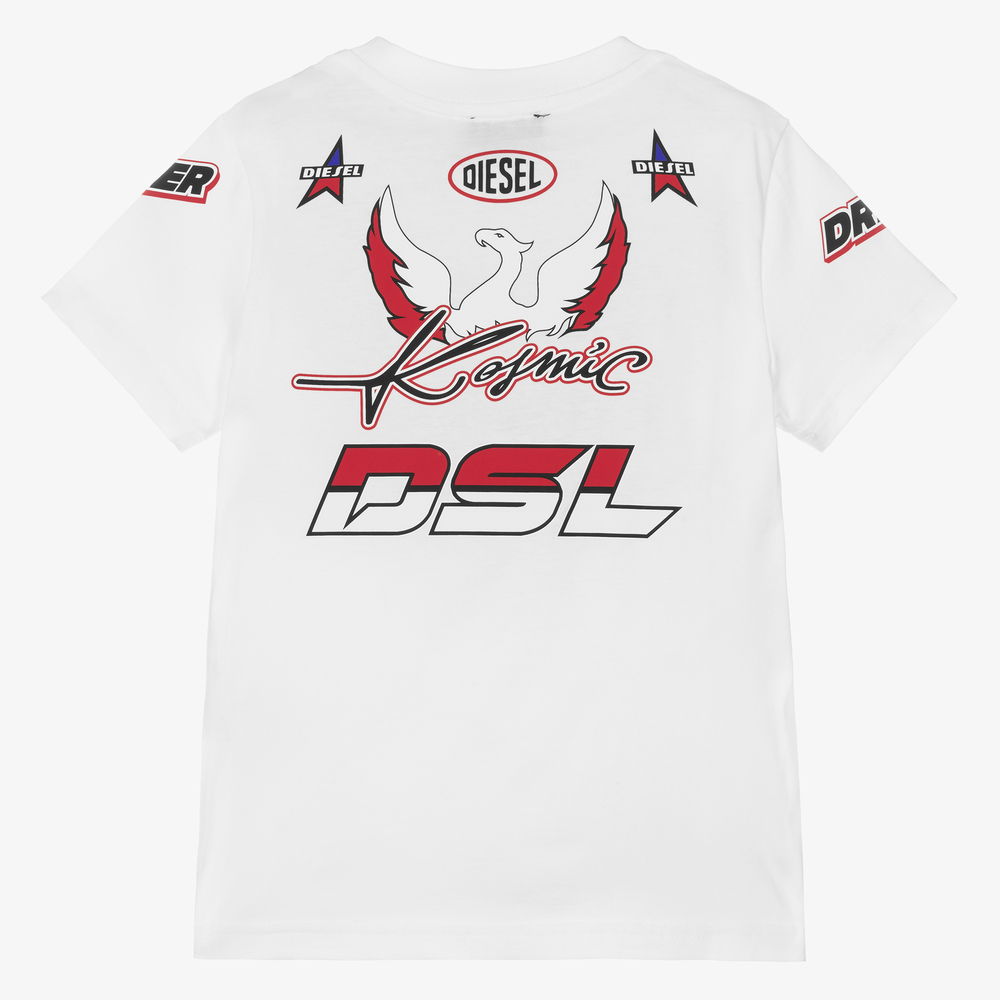 Diesel-تيشيرت قطن لون أبيض للأولاد | Childrensalon Outlet