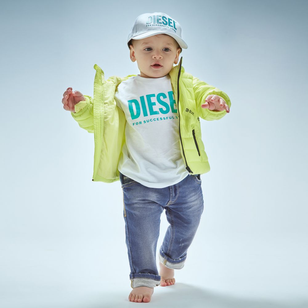 Diesel Boys White Cotton T Shirt Childrensalon Outlet