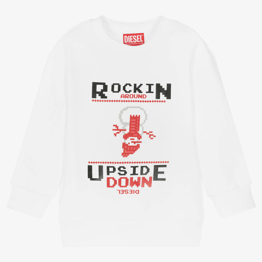 Diesel white sweatshirt shop