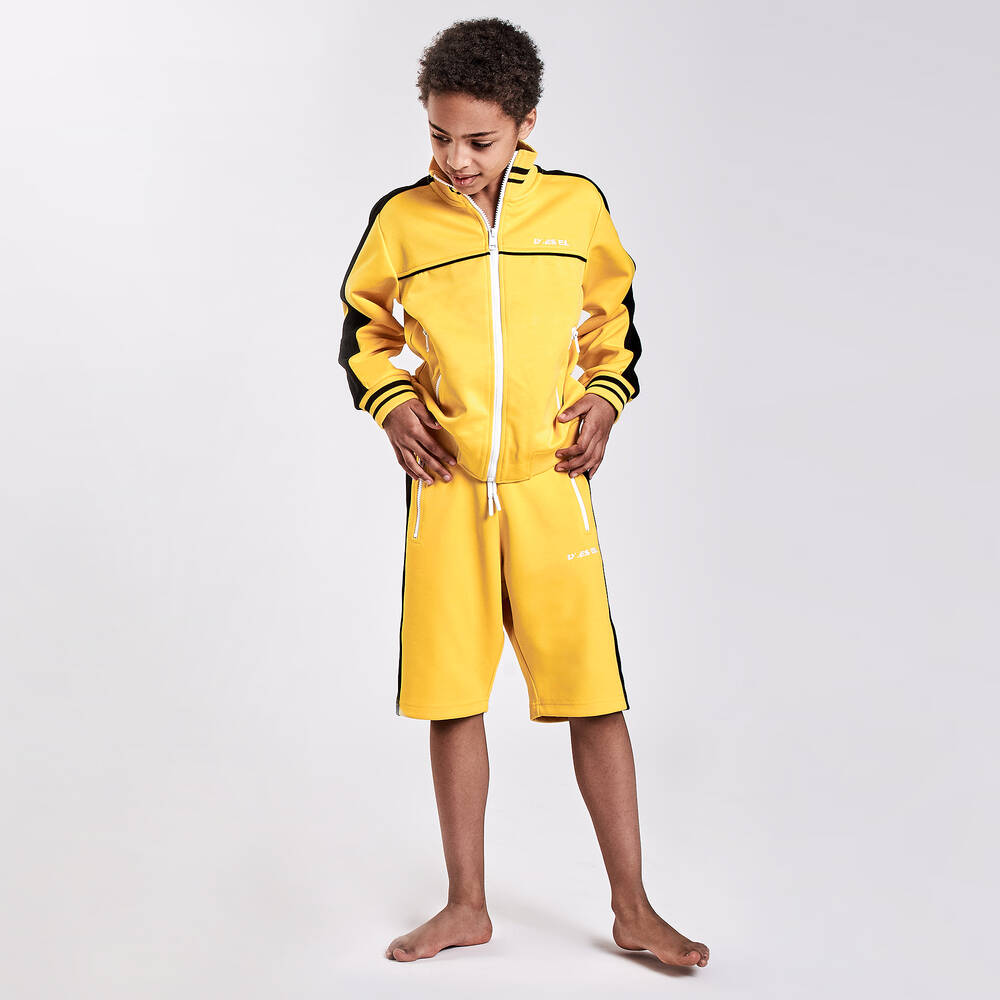 Diesel-Boys Yellow & Black Shorts | Childrensalon Outlet