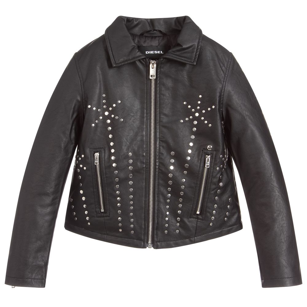Girls Black Biker Jacket