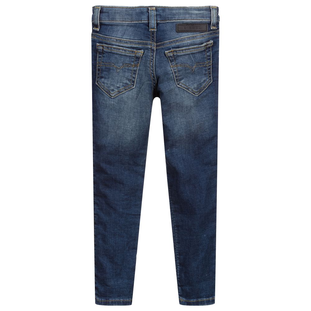 Diesel-Girls Blue Jersey Jeans | Childrensalon Outlet