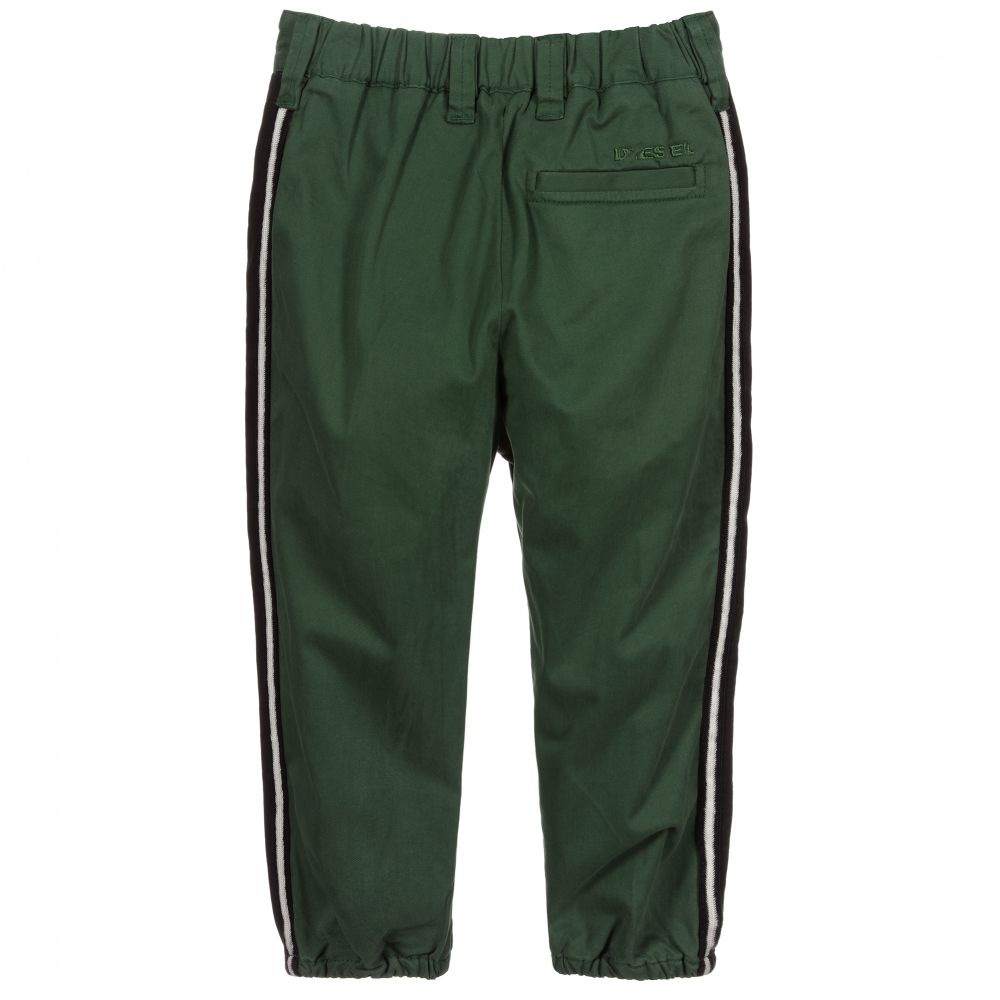 Diesel-Girls Green Cotton Trousers | Childrensalon Outlet