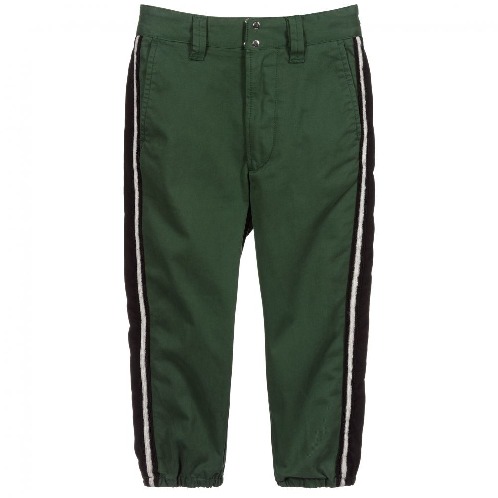 Diesel - Girls Green Cotton Trousers | Childrensalon