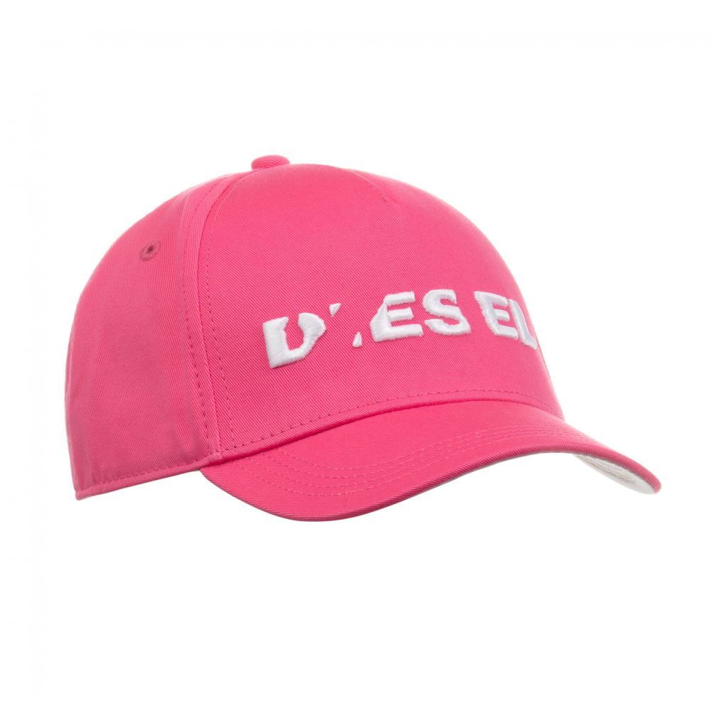 Diesel - Girls Pink Cotton Logo Cap | Childrensalon