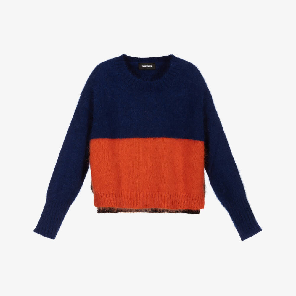 Diesel-Girls Wool Colour Block Jumper | Childrensalon Outlet