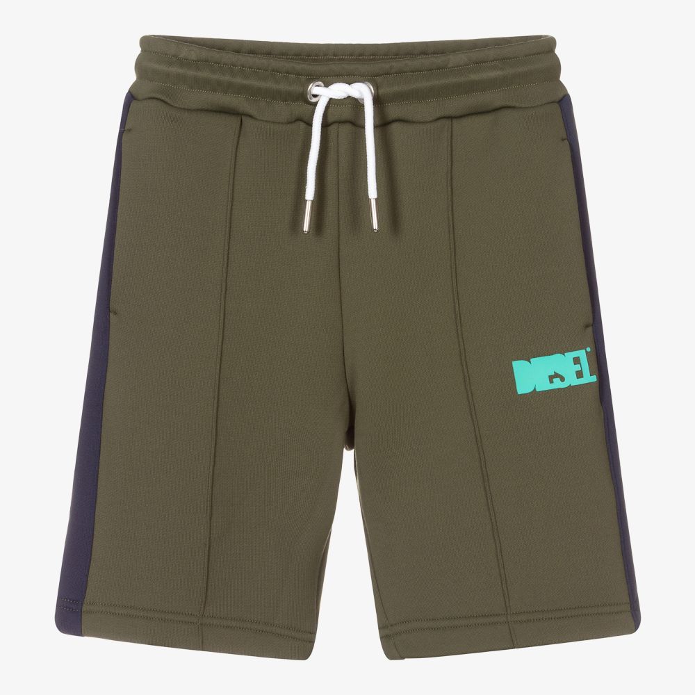 Diesel - Green Cotton Jersey Shorts | Childrensalon