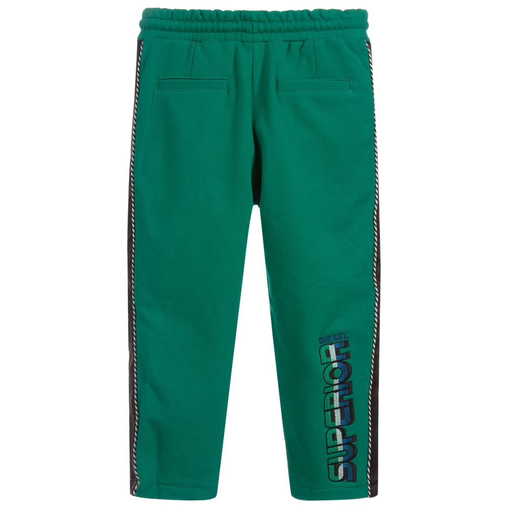 green cotton joggers