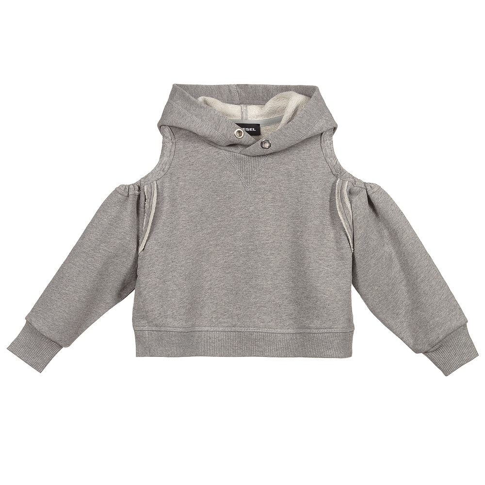 Diesel Grey Cold Shoulder Sweatshirt Childrensalon Outlet