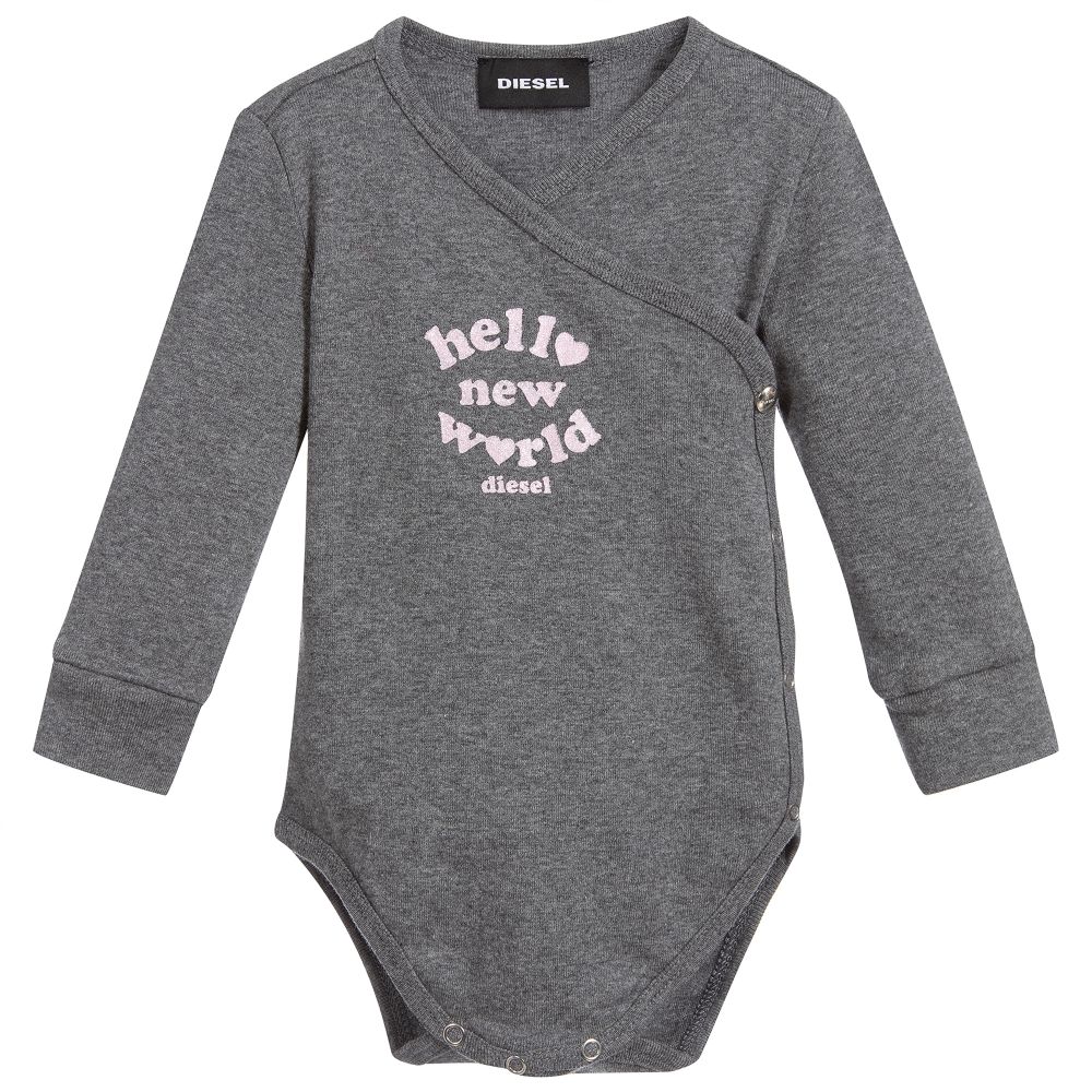 Diesel - Grey Cotton Bodysuit | Childrensalon