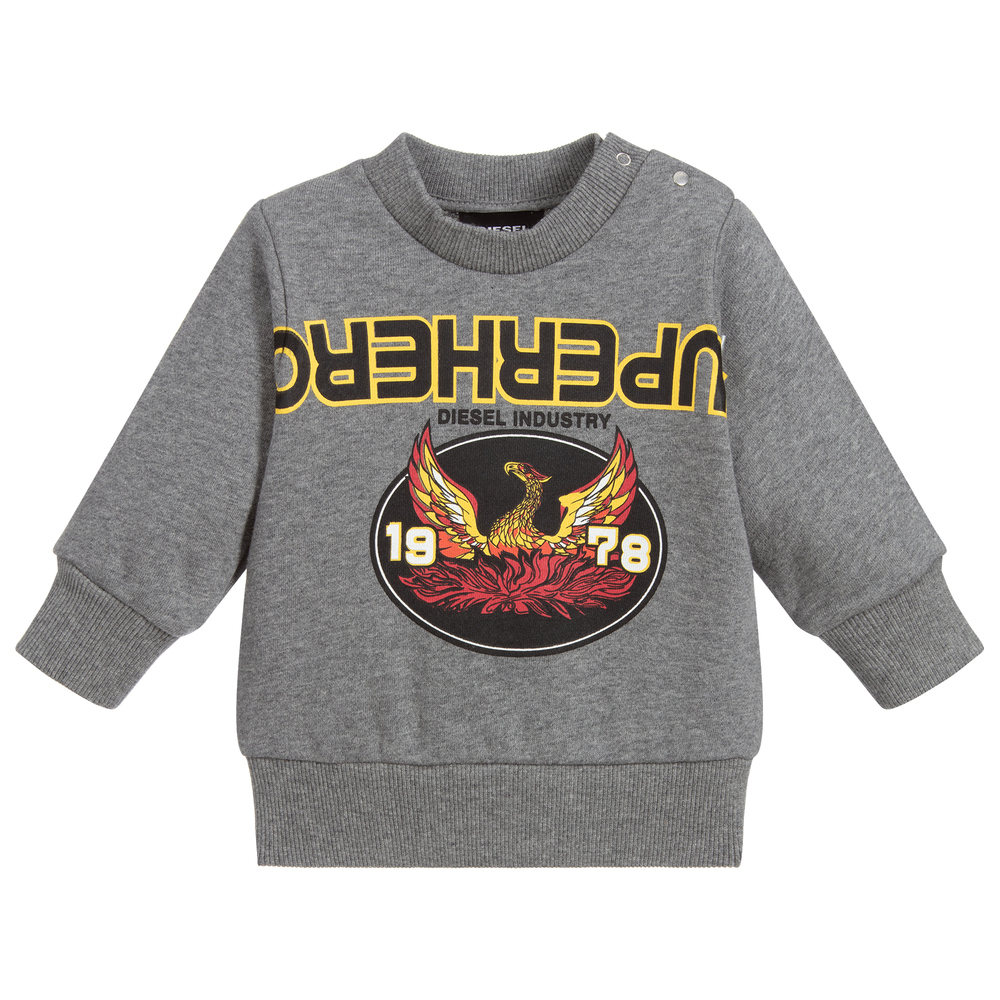 Diesel - Grey Cotton Sweatshirt | Childrensalon