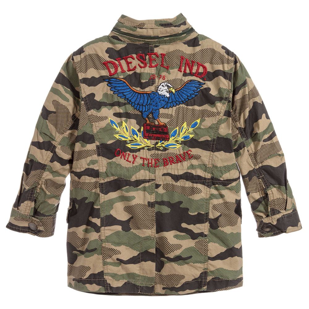 Diesel-Khaki Camouflage Jacket | Childrensalon Outlet
