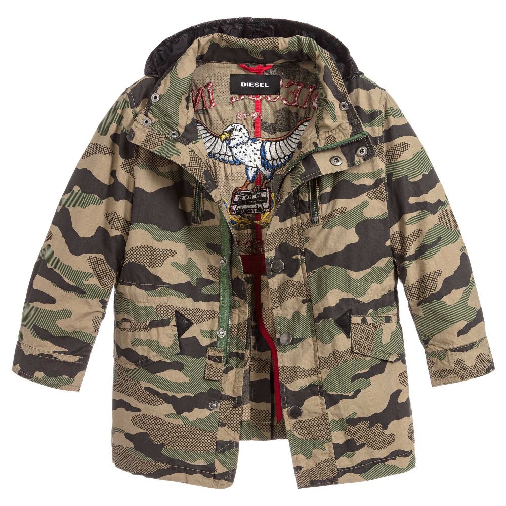 Diesel-Khaki Camouflage Jacket | Childrensalon Outlet