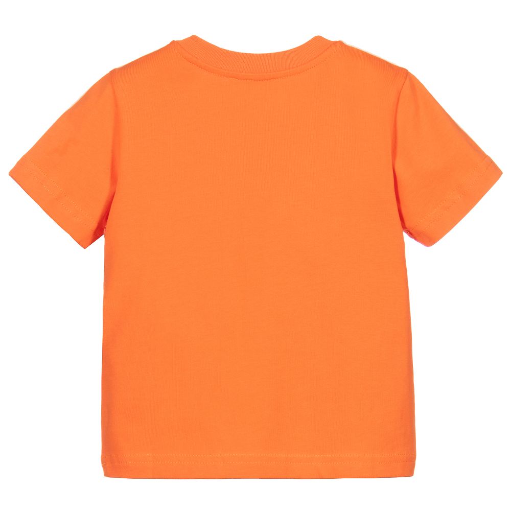 Diesel-Orange Cotton Logo T-Shirt | Childrensalon Outlet