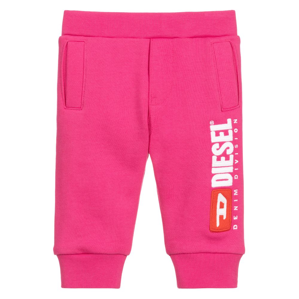 Diesel - Pink Cotton Logo Joggers | Childrensalon
