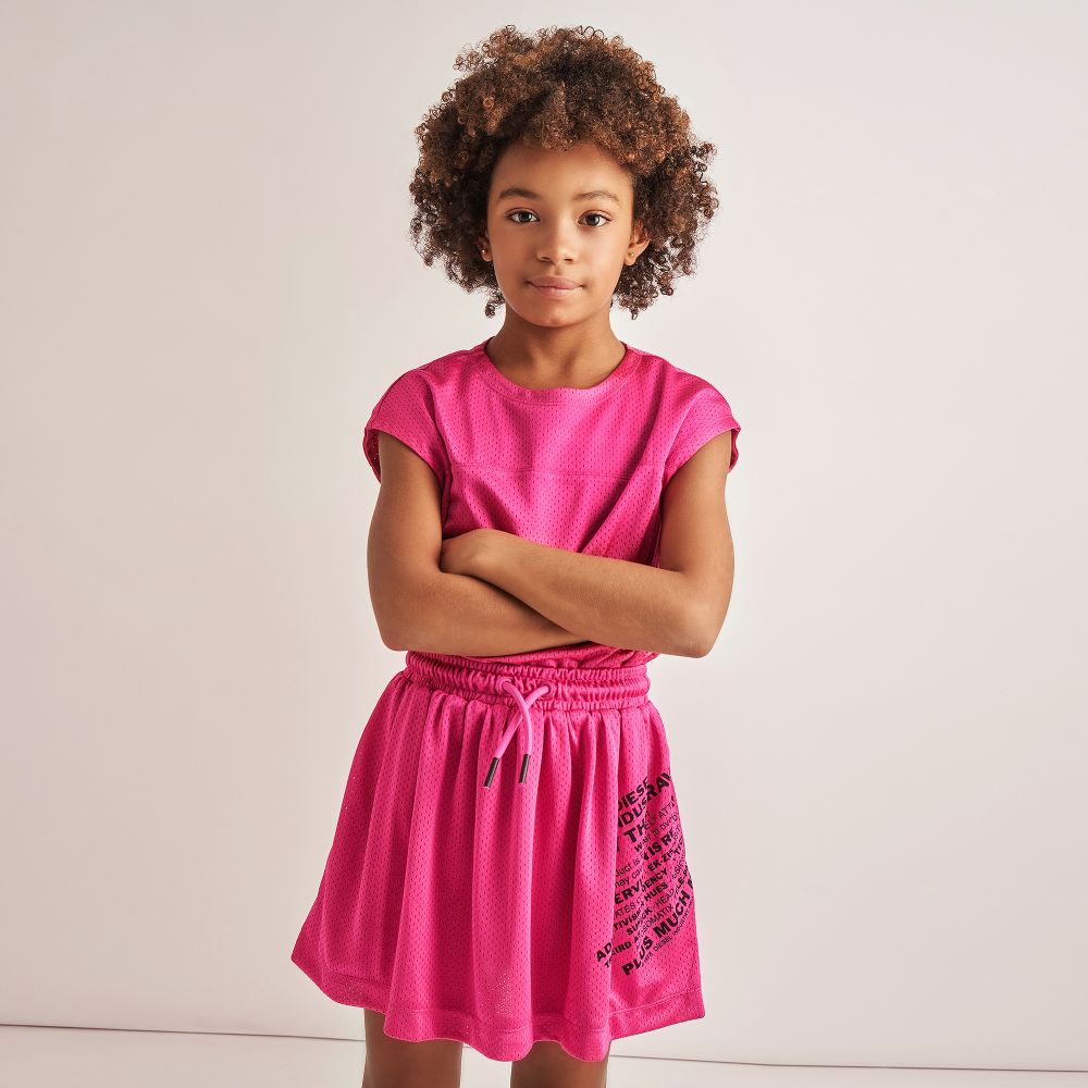 Diesel - Розовое платье на кулиске | Childrensalon Outlet