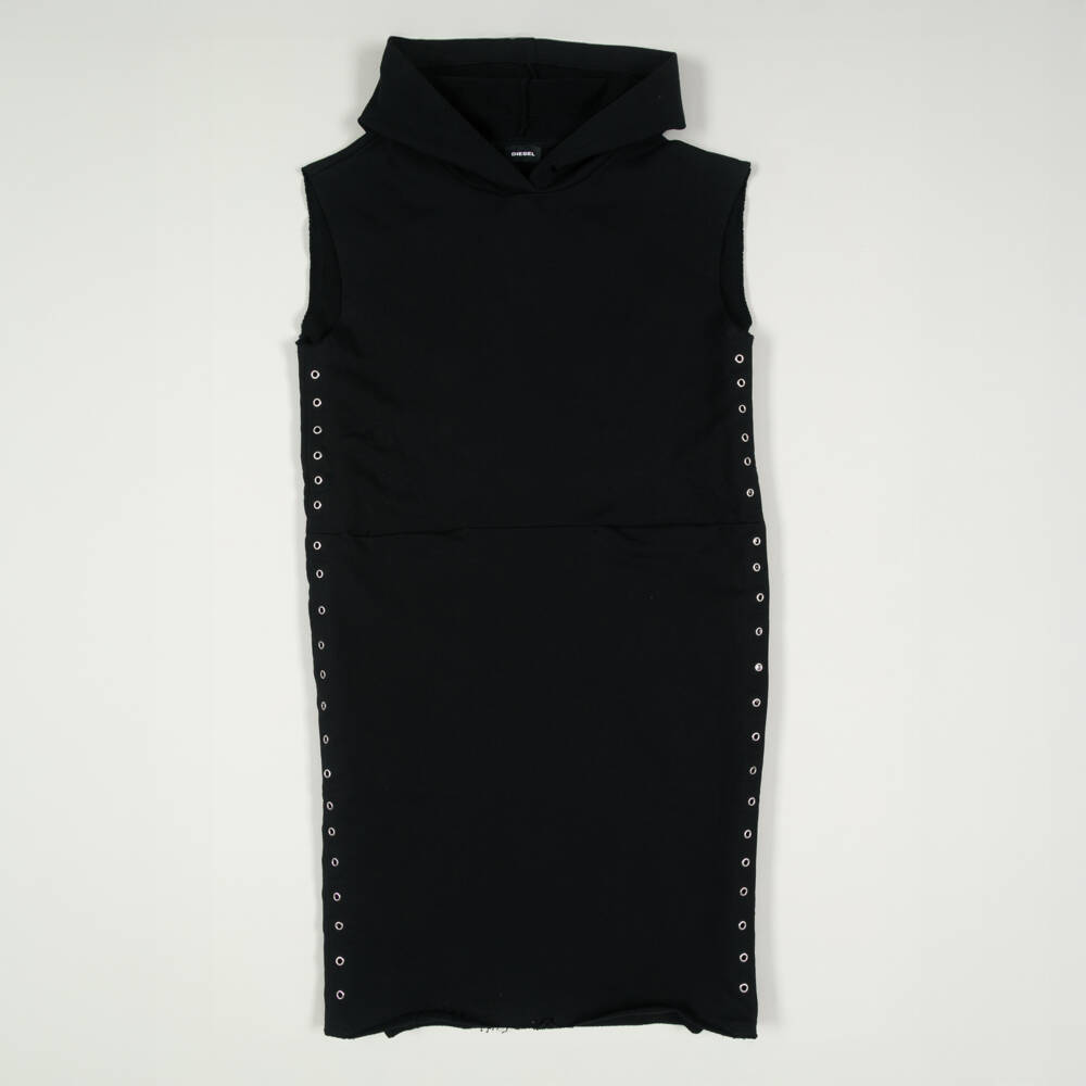Diesel-Preloved Girls Black Jersey Dress with Silver Star (12 years) | Childrensalon Outlet