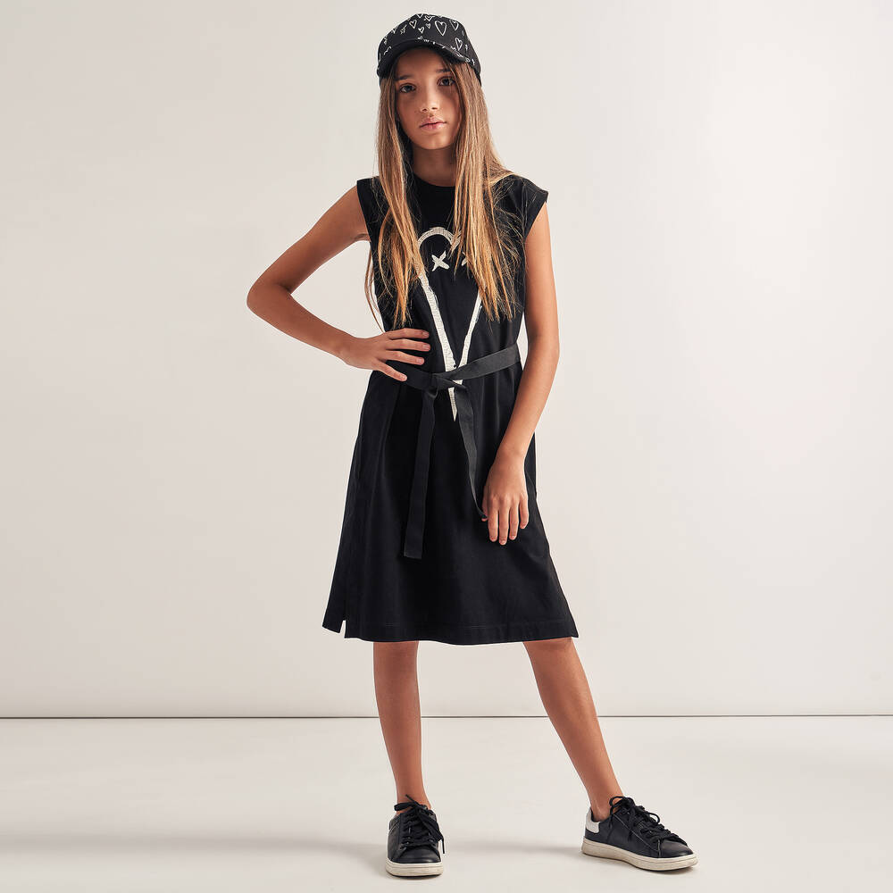 Diesel-Teen Black Logo  Dress | Childrensalon Outlet
